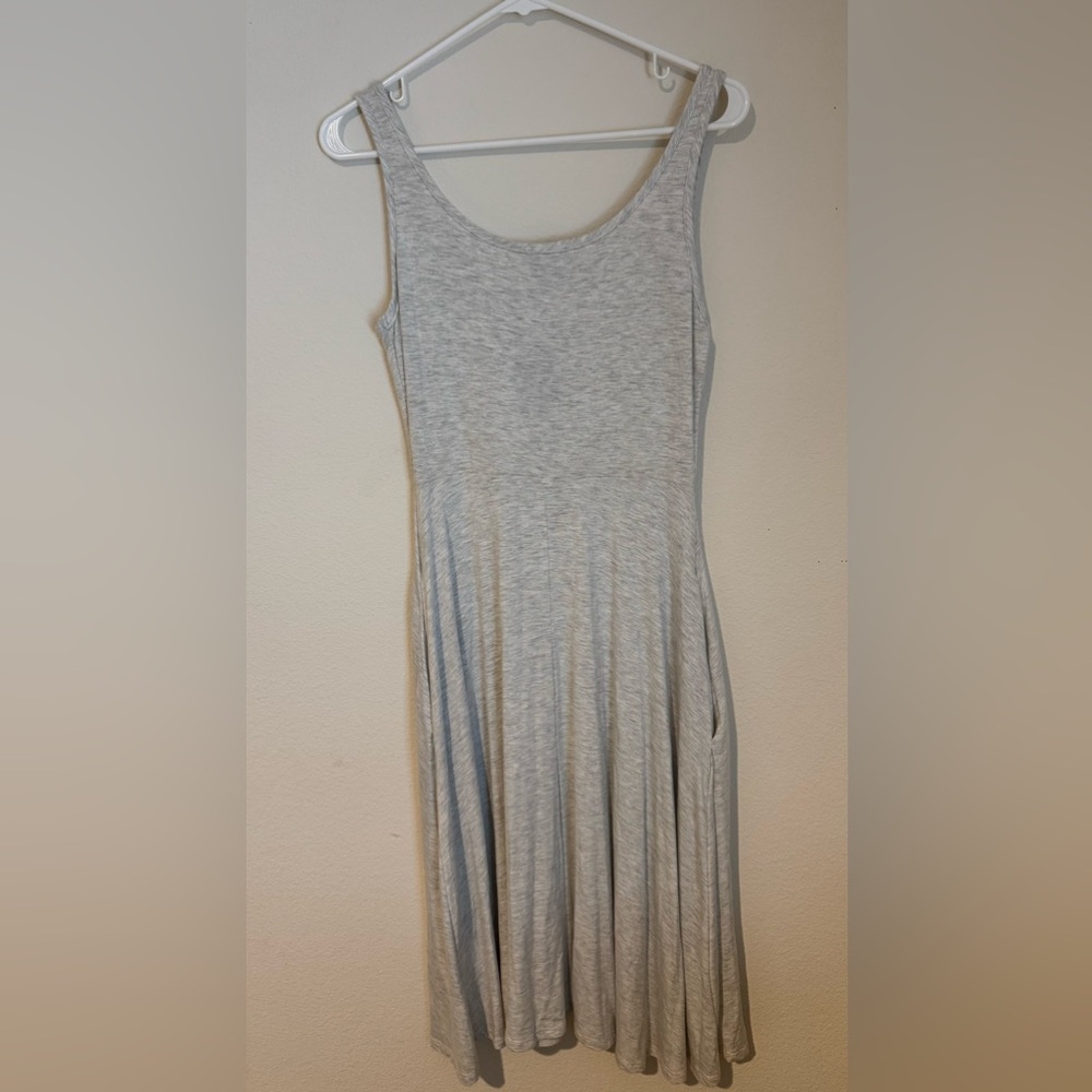 Olivia Rae Asymmetrical Dress in Light Gray w/pockets!